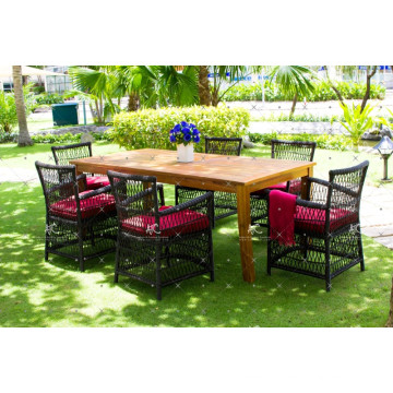 Nature Inspired Outdoor Dining Set Poly Rattan Wicker Furniture